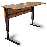 Стіл Аудиторний, учнівський регульований по висоті 2-х місний з царгою для школярів будь-якого віку, фото 3