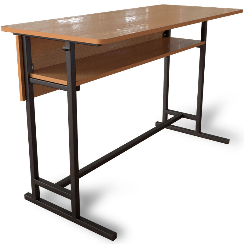 Стіл Аудіоторний Прямий на лижах із передньою панеллю та полицею учнівський, фото 1