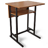 Стіл Аудіоторний Прямий на лижах із передньою панеллю та полицею учнівський одномісний, фото 2