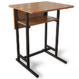 Стіл Аудіоторний Прямий на лижах із передньою панеллю та полицею учнівський одномісний, фото 3