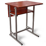 Стіл Аудіоторний Прямий на лижах із передньою панеллю та полицею учнівський одномісний, фото 5