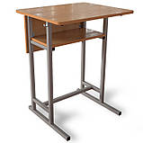 Стіл Аудіоторний Прямий на лижах із передньою панеллю та полицею учнівський одномісний, фото 6