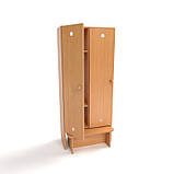 Шафа для роздягалки двосекційна з лавкою (620*250*1400h), фото 3