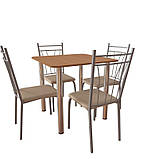 Комплект для кафе: стіл обідній Хром + 4 стільця Крісті, фото 2