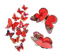 Червоні метелики з подвійними крильцями - 12шт.