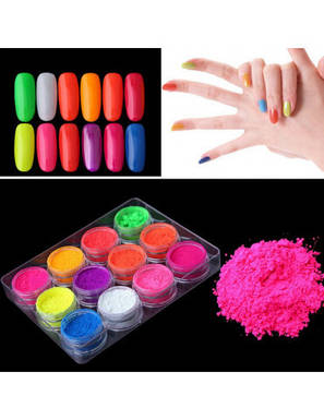 Набір пігментів для акрилу та гелю 12 шт., фото 1