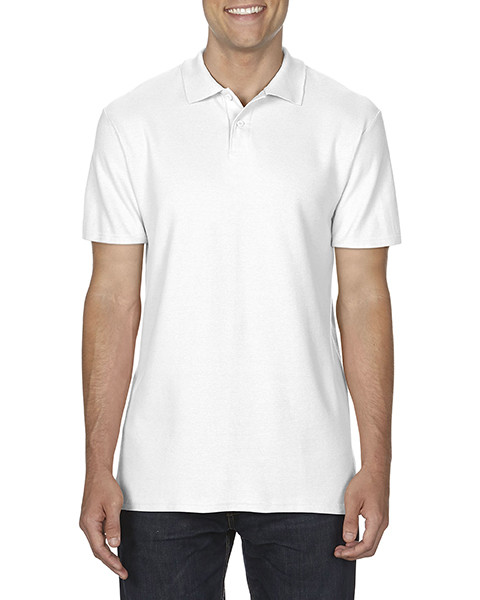 Сорочка поло, білий, GILDAN Soft Style 64800, розміри від S до 3XL, щільність 177 г/м2