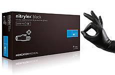 Рукавички нітрилові нестерильні, неопудрені Mercator Nitrylex, 100 шт./пач. розмір S, M