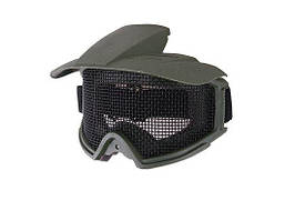 Gogle taktyczne z siatką i daszkiem - olv [Ultimate Tactical] (для страйкболу)
