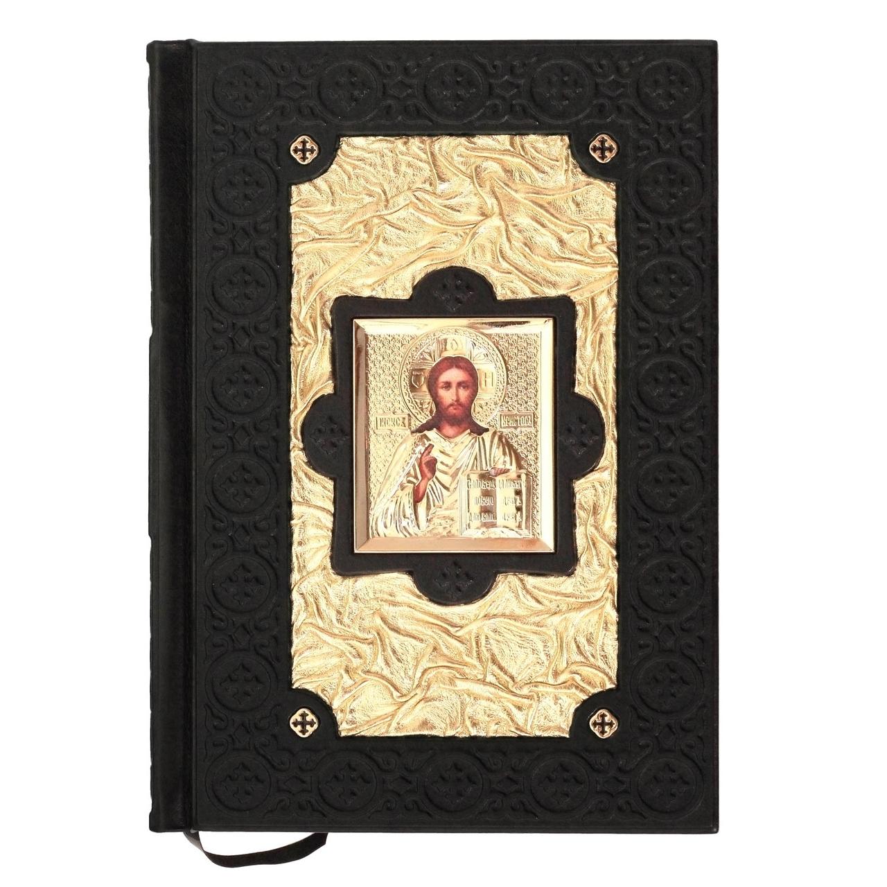 Біблія в шкіряній палітурці з іконою "Золота" (М1), фото 1