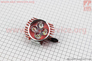 Фара додаткова світлодіодна 4 LED з кріпленням  ЧЕРВОНА