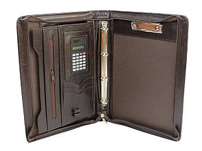 Папка з калькулятором із еко шкіри JPB, AK-11N коричнева
