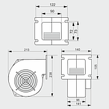 Вентилятор М+М WPA 145 (ВПА-145) нагнітальний для твердопаливного котла 505м3/год, фото 4