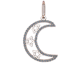 Підвіска - кулон жіноча срібна Півмісяць із зірками, фото 2
