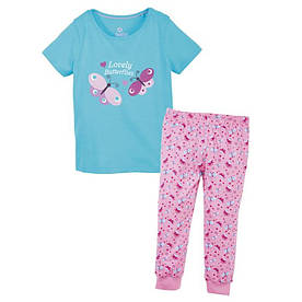 Піжама блакитна футболка та рожеві штани Метелики Lupilu IAN 293601 р.86/92, 110/116 см