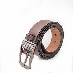 Шкіряний чоловічий ремінь бордового кольору