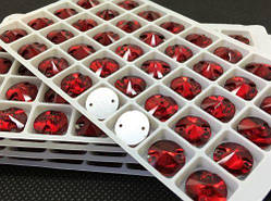 14 мм. RIVOLI Круглі стрази пришивні. Siam. Скло.