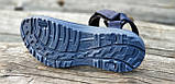 Тільки 44р і 45р! Босоніжки сандалі чоловічі темно сині на липучках Босоножки сандалии мужские темно синие на липучках (Код:М1445), фото 4