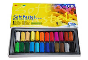 Пастель суха 24 кольори напівм'яка Mungyo MPS-24