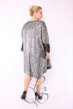 Сукня-туніка святкова срібляста з мереживними манжетами 60-66 Darkwin, фото 3