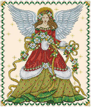 Набір для вишивання хрестиком Ангел у кольорах листя. Розмір: 26,5*31 см