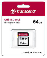 Картка пам'яті Transcend SDHC 64 GB UHS-I C10 U3 300S 95MB/s