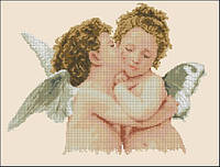 Набор для вышивания крестиком Ангелы любви. Размер: 30*23 см