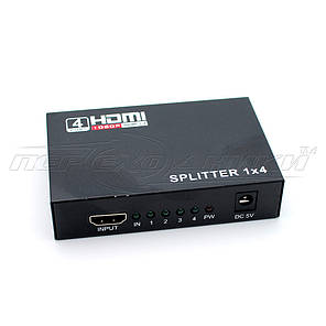 HDMI Splitter 1x4 v1.4,3D, 1080P, метал, фото 1