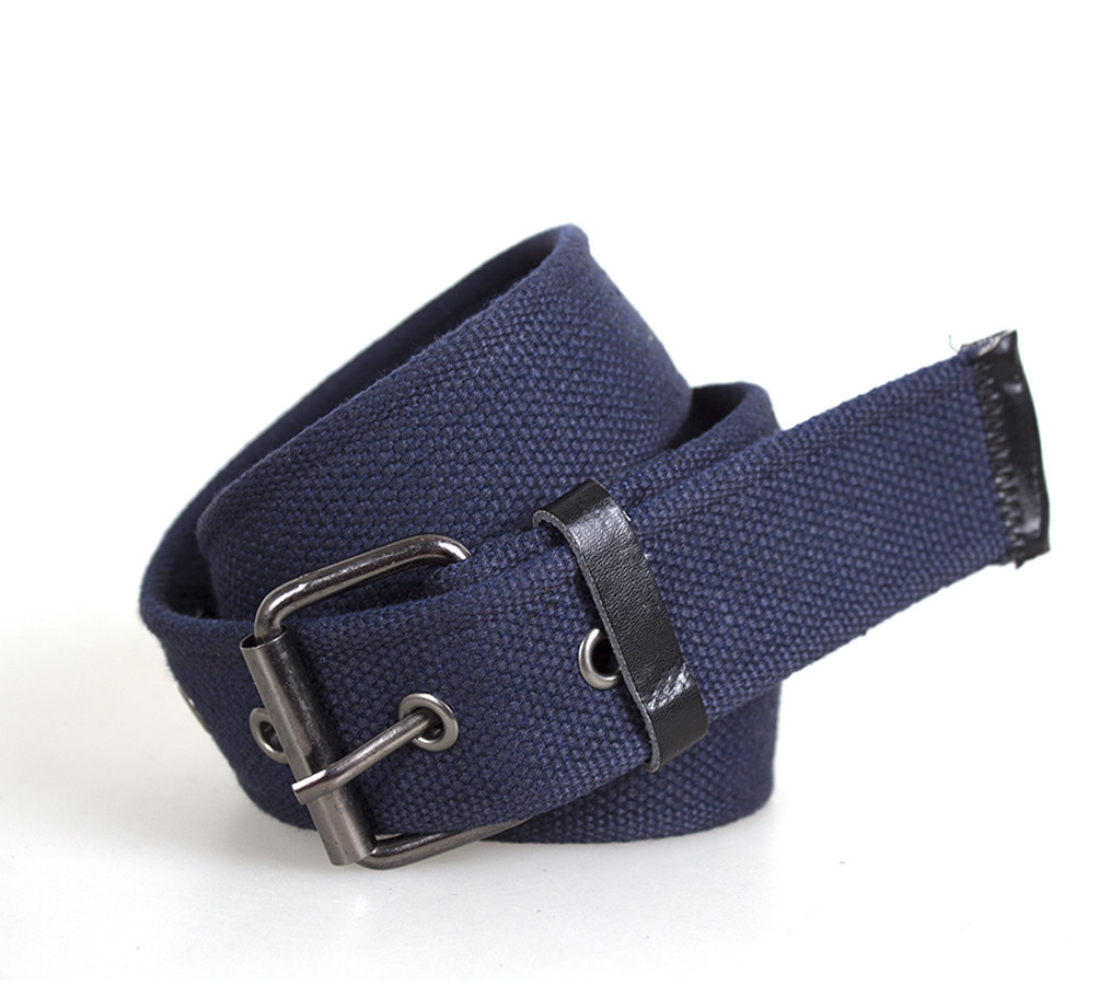 Текстильний чоловічий ремінь Dovhani E5698-12BLUE-555 115-130 см Синій
