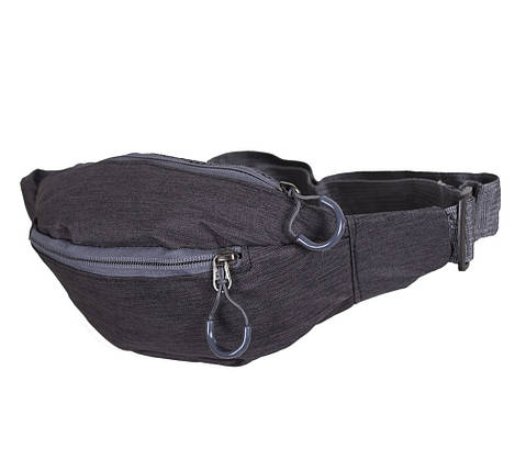 Сумка бананка текстильна на пояс Dovhani Y302-1BLACK1-555 Чорна, фото 1