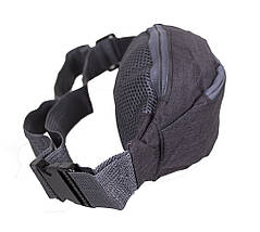 Сумка бананка текстильна на пояс Dovhani Y302-1BLACK1-555 Чорна, фото 4