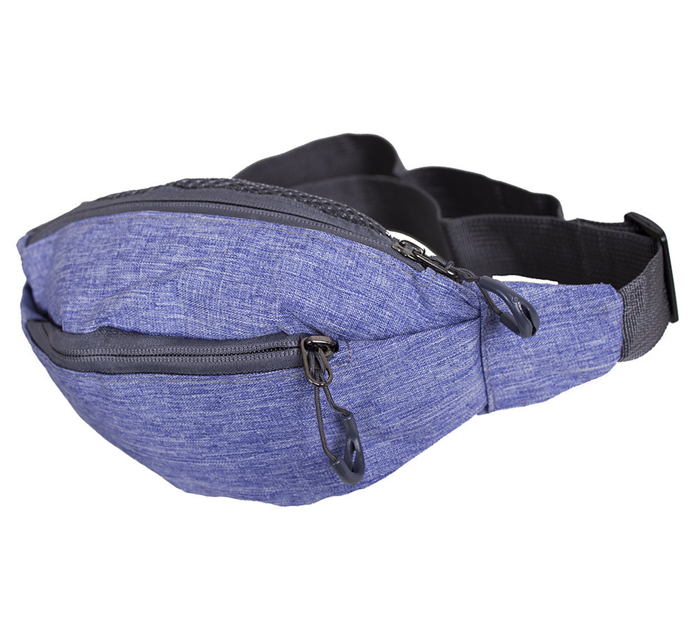 Сумка бананка текстильна на пояс Dovhani Y302-21JBLUE1-555 Обманчево-Синя