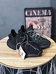 Жіночі кросівки Adidas Yeezy 350 v2 static reflective чорні. Живе фото. (топ ААА+), фото 2