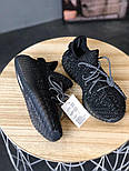 Жіночі кросівки Adidas Yeezy 350 v2 static reflective чорні. Живе фото. (топ ААА+), фото 3