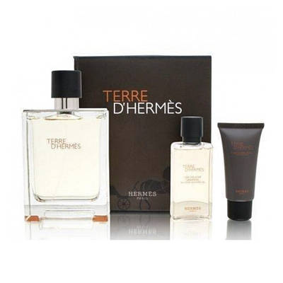 Оригінальний подарунковий набір для чоловіків Hermes Terre D'Hermes parfum, цитрусовий деревний аромат