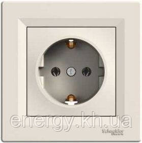 Розетка з з/к крем Asfora EPH2900123