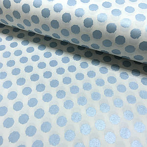 Тканина поплін-хружечки блакитні (глітер) на білому (ТУРЦІЯ шир. 2,4 м) (R-FR-0062)