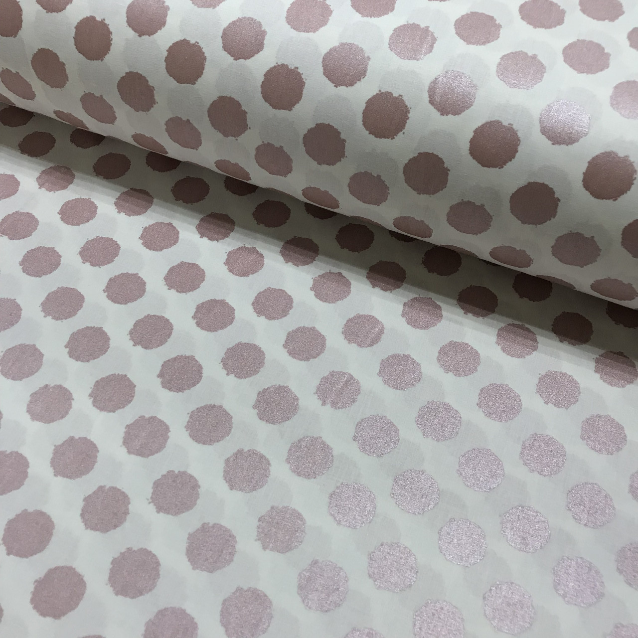 Тканина поплін-хружечки бежеві (глітер) на білому (ТУРЦІЯ шир. 2,4 м) (R-FR-0570), фото 1