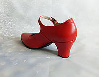 Туфлі для народних танців червоні каблук Вірського, фото 2