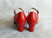 Туфлі для народних танців червоні каблук Вірського, фото 6