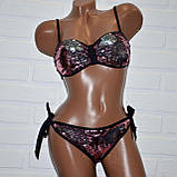 Модний жіночий роздільний купальник із двосторонньою паєткою, розмір S, фото 3