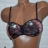 Модний жіночий роздільний купальник із двосторонньою паєткою, розмір S, фото 5