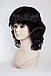 Перука жіноча з натурального волосся середньої довжини каскад чорний, фото 2