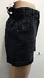 Шорти жіночі чорні стрейч на резинці джинсові, фото 7