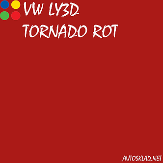 Авто фарба (автоемаль) акрилова Mobihel (Мобихел) VW LY3D Tornado Rot 0,75 л з затверджувачем 0,375 л, фото 4