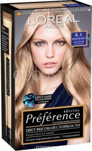 Loreal Preference 8.1 Копенгаген Св.-рос.попелястий