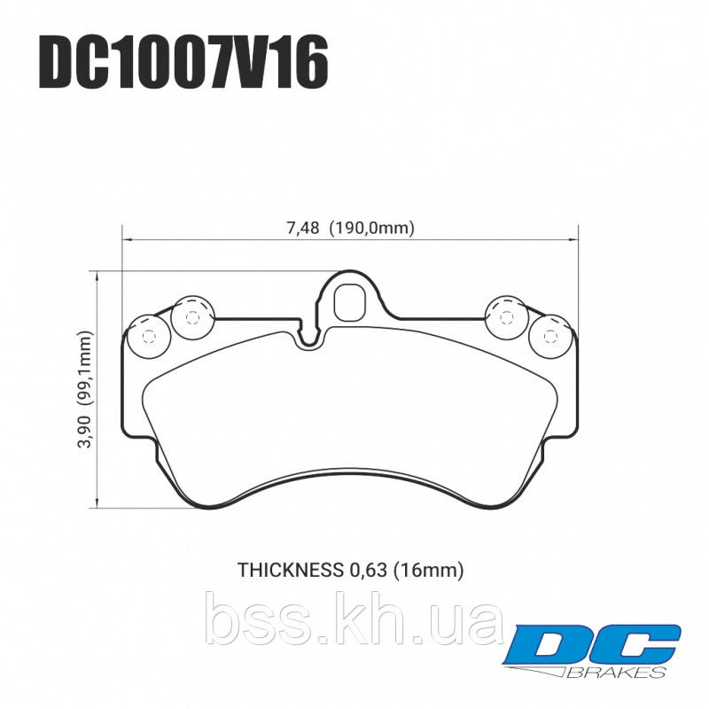 Колодки гальмівні передні DC1007V16 DC brakes Street STR.S, PORSCHE CAYENNE (955); VW TOUAREG 330 ММ;