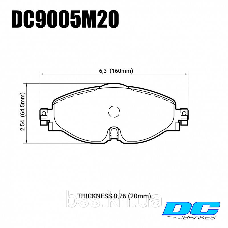 Колодки гальмівні передні DC9005M20 DC brakes Race Track, VW GOLF VII; Passat 3G; AUDI TT FV3; A3 8V1