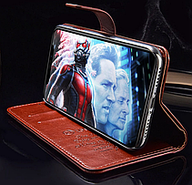 Кожаный чехол-книжка для iPhone XS Max (6,5'') черный, фото 2