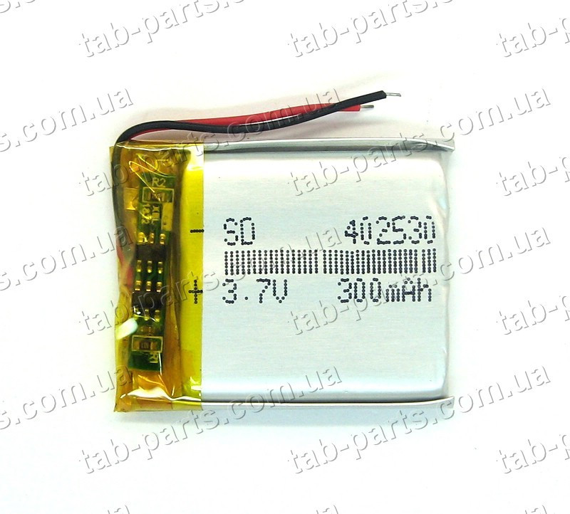 Батарея (акумулятор) для відеореєстратора, BlueTooth гарнітури 300 мА·год, Li-Pol 3.7 В, 30*25*4 мм